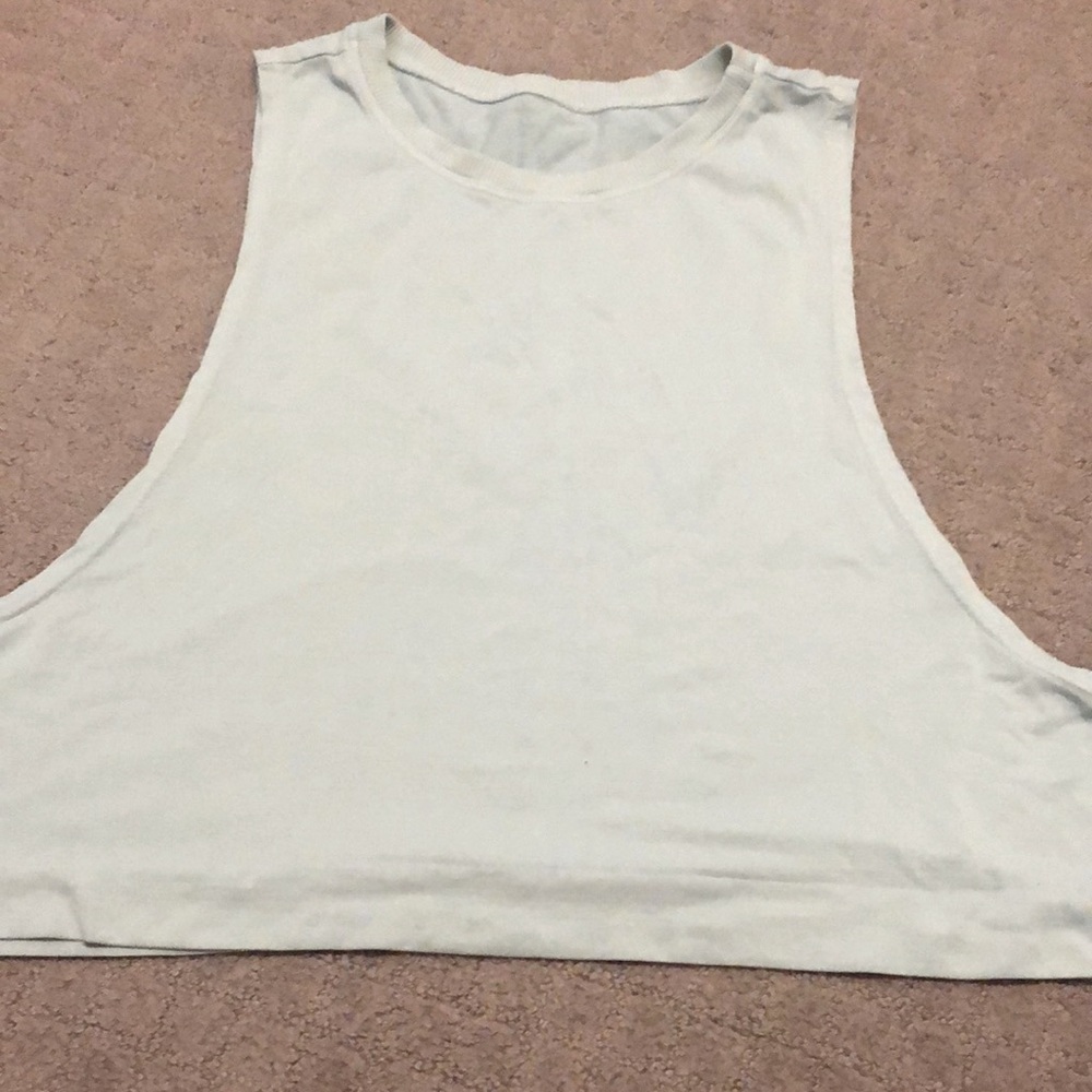 Avocado mint green crop top athletic tank size L